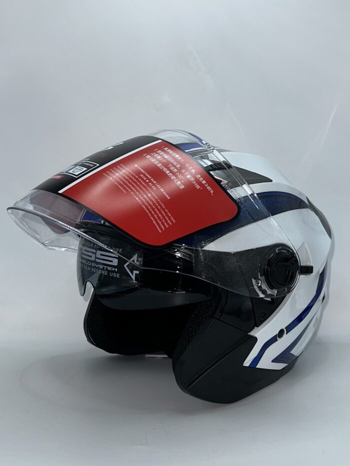 Casque IBK Certifié blanc bleu – Image 3
