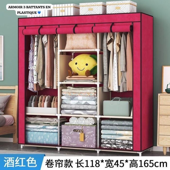 Armoire garde robe portable design simple et solide montage facile – Image 5